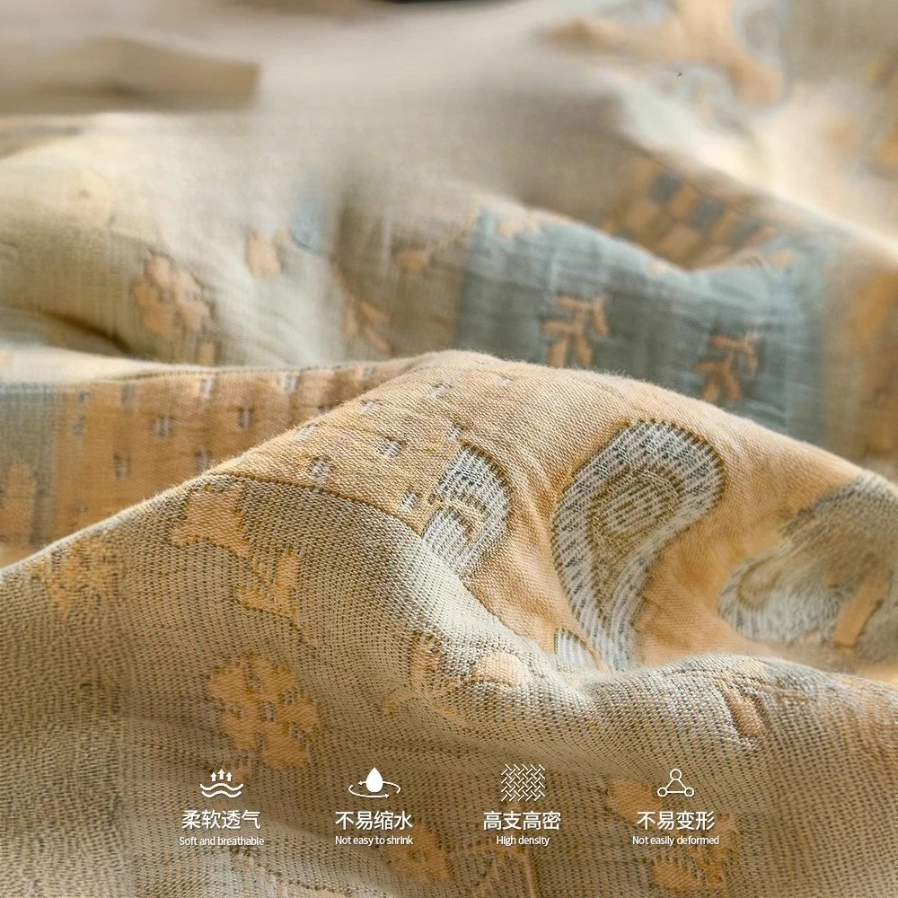 Three Layer Gauze Spring Autumn Warm Bed Blanket Soft Warmth Sofa Blankets for Throw Lap Blanket Office Napping Shawl Blanket