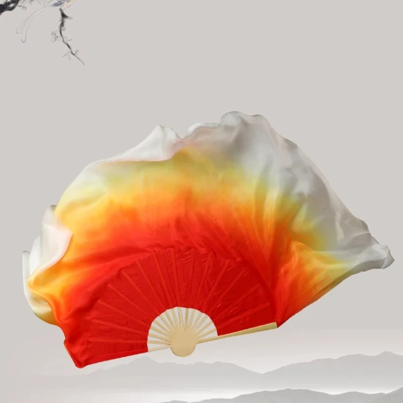 Double-sided Silk and Imitation Silk Dance Fan Classical Dance Jiaozhou Yangge Fan Performance Prop Square Dance Group Performan