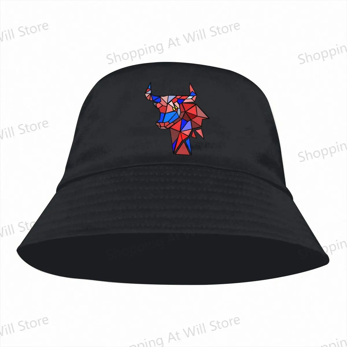 Geometric Bull Head Unisex bob Bucket Hats Men And Women Outdoor sports cap Creative Gift
