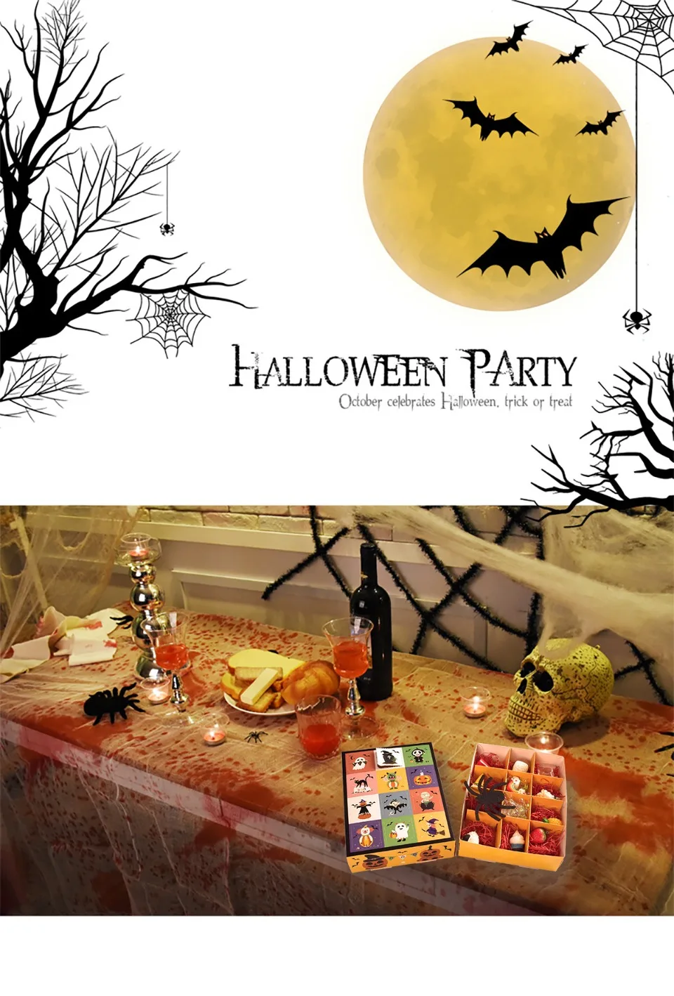 10/20/30 teile/los Halloween Candy Box Hausgemachte Geschenk Box 12 Grid Süßes Oder Saures Boxen Geschenk Box spielzeug Geburtstag Boxen Für Halloween – Detail 6