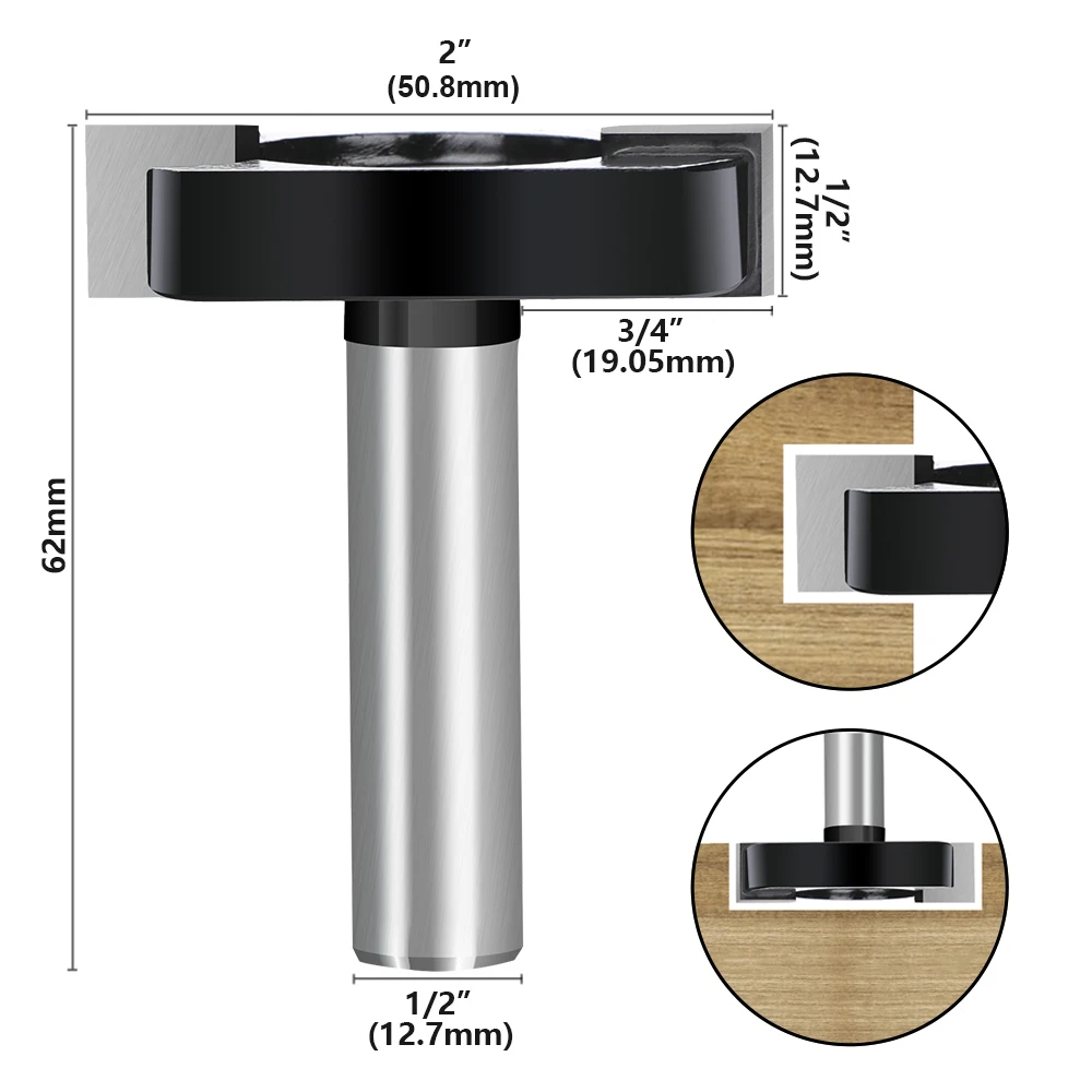 XCAN CNC Spoilboard Surfacing Router Bits 1/2 inch Shank Slab Flattening Router Bit Planing Bit Wood Planing Bit