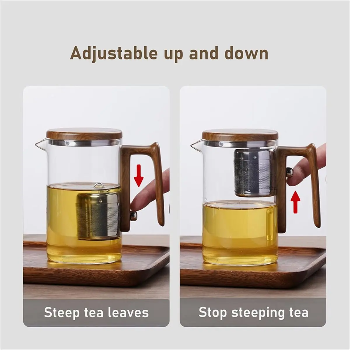 

Чайник Enchanti из стекла, 650 мл (21,98 унций), с магнитным заварочным ситом из нержавеющей стали, для разделения чая и воды, волшебный чайник