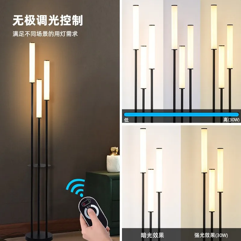 Imagem -04 - Dimmable Led Floor Lamp com Controle Remoto Iluminação Prateleira Pavimento Armazenamento Interior Moderno Decoração Casa