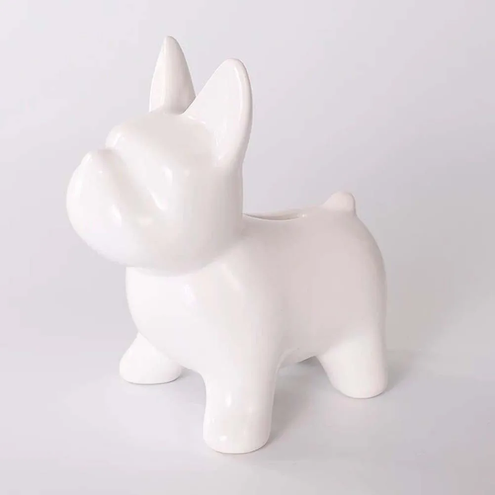 

1Pcs Ceramic Coin Bank White Dog Shape Piggy Bank Solid Smooth Money Saving Pot Kids Nursery Decoration Ornament