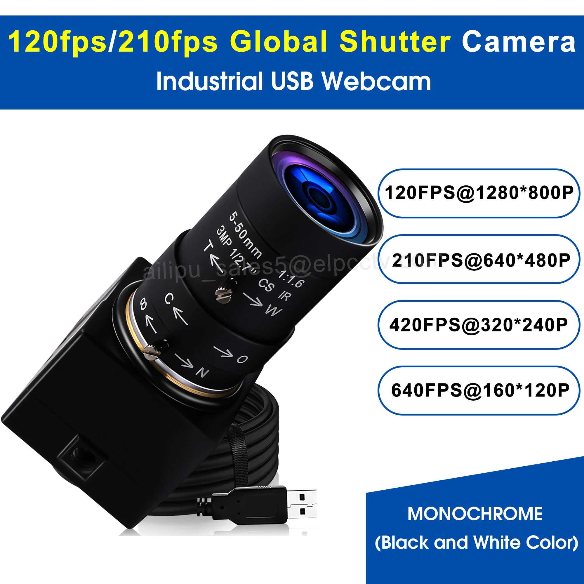 ELP 120fps グローバルシャッターカメラ USB3.0 高速カラー Amazon.co