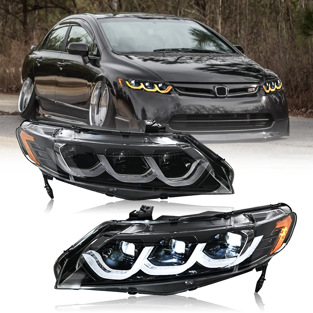 

Объектив проектора DRL, ходовые огни в сборе для Honda Civic 2006, 2007, 2008, 2009, 2010, 2011, фара