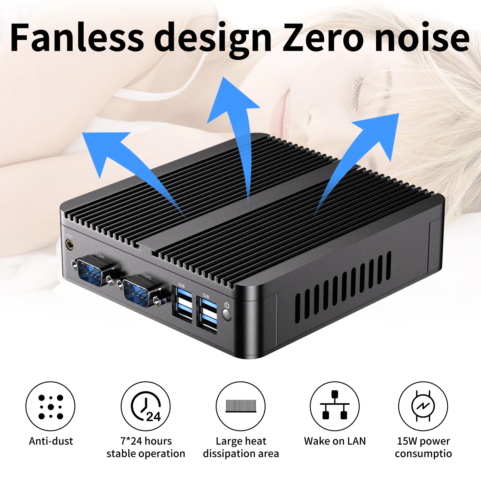 MSECORE Intel Celeron J4125 Fanless Mini PC with Windows 10, Office, Linux, Dual Lan, Industrial Desktop Computer, Portable.