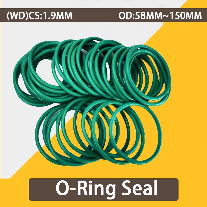 

FKM Wire Diameter 1.9mm Large Fluorocarbon O-Rings Thickness for Extreme Environments Sealing Ring Shock Pad 58mm To 150mm