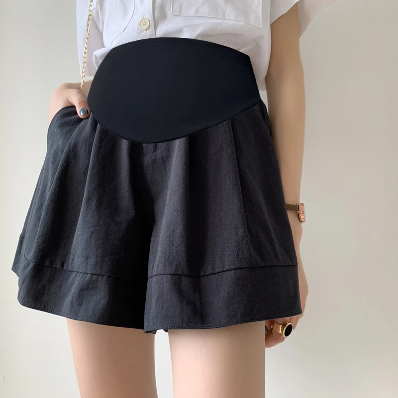 

Wide Leg Loose Maternity Shorts Summer Casual Outfit Elastic Waist Belly Clothes for Pregnant Women Pregnancy Half Pants Fashion