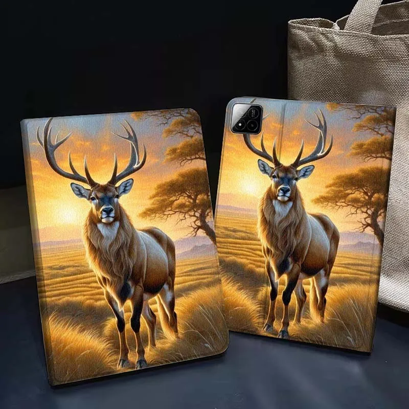 

Deer Sunset Grassland Tree For Xiaomi Redmi Pad 2 7 8 6 6S 5 4 SE Pro 8.8 11 8.7 11.2 12.4 Ultra Plus Max Tablet Case