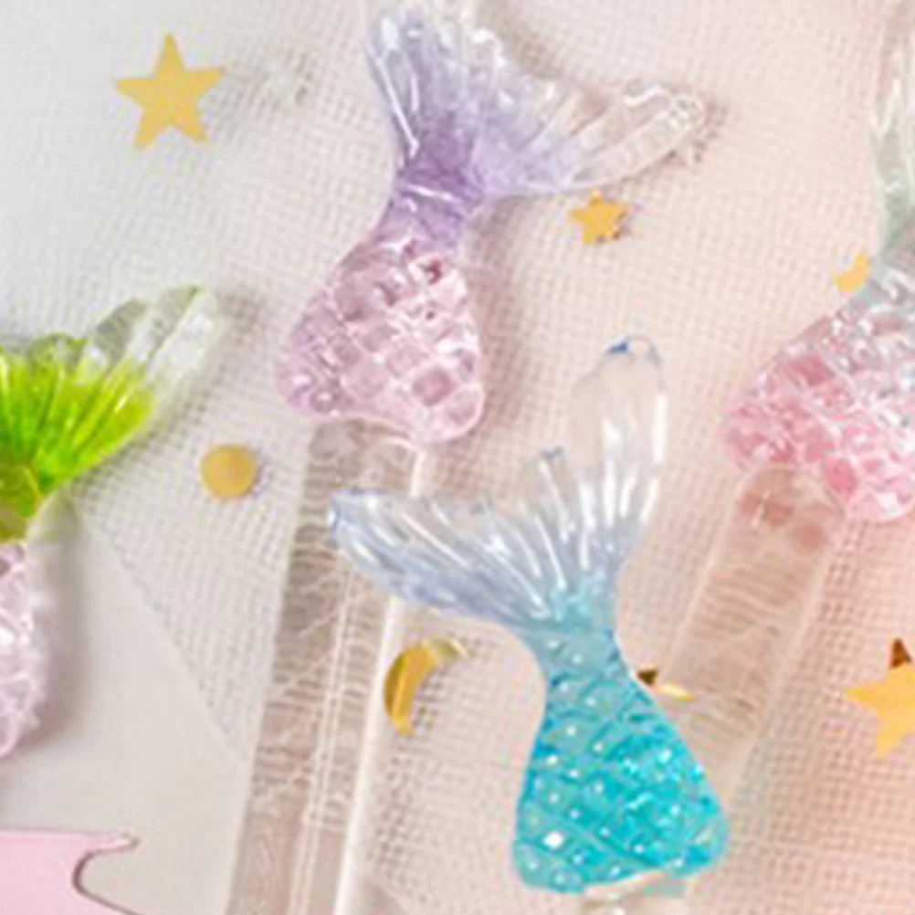 

2Pcs Long Handle Glass Stirring Rods Mermaid Tail Cocktail Swizzle Sticks Bar Drink Mixers Honey Stirrer Glass Wine Beverage