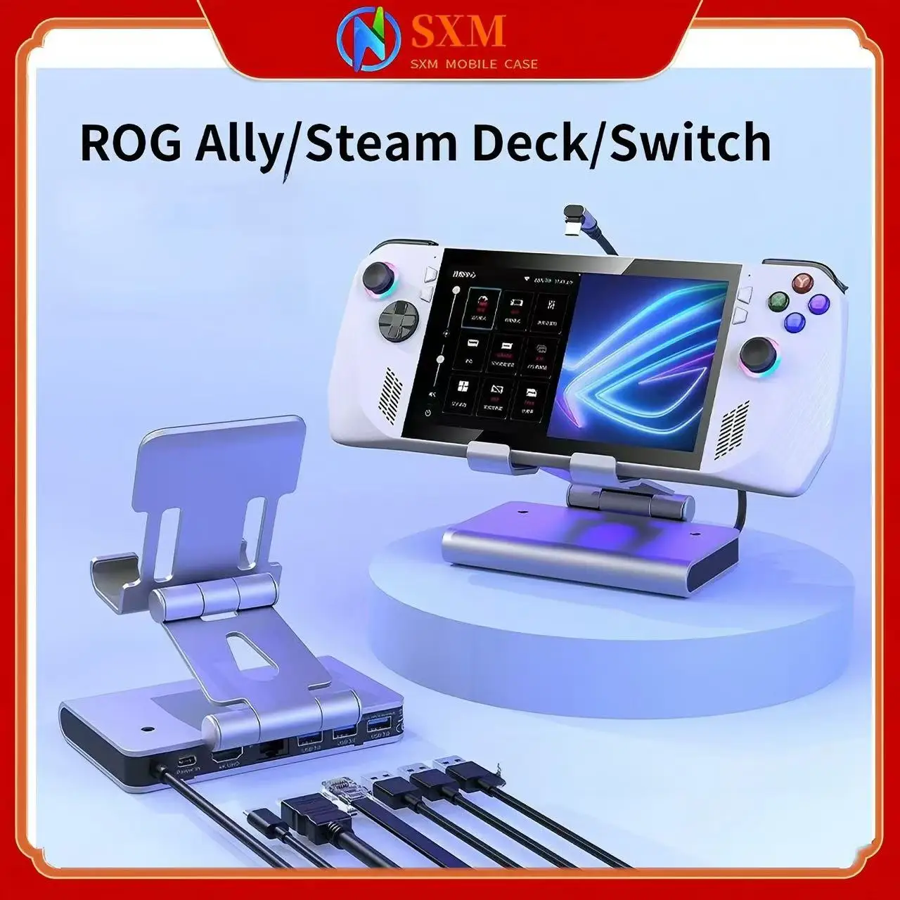 

ROGAllyX Stand Docking StationSteamDeck ExtenderAluminum Alloy Projection BaseSwitchtype-c