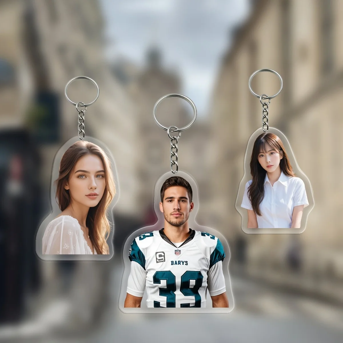 1 Custom Photo Keychain – Backpack Accessory – For Couples, Friends, or Pets – Double-Sided Design – Collectible Keepsake Gift