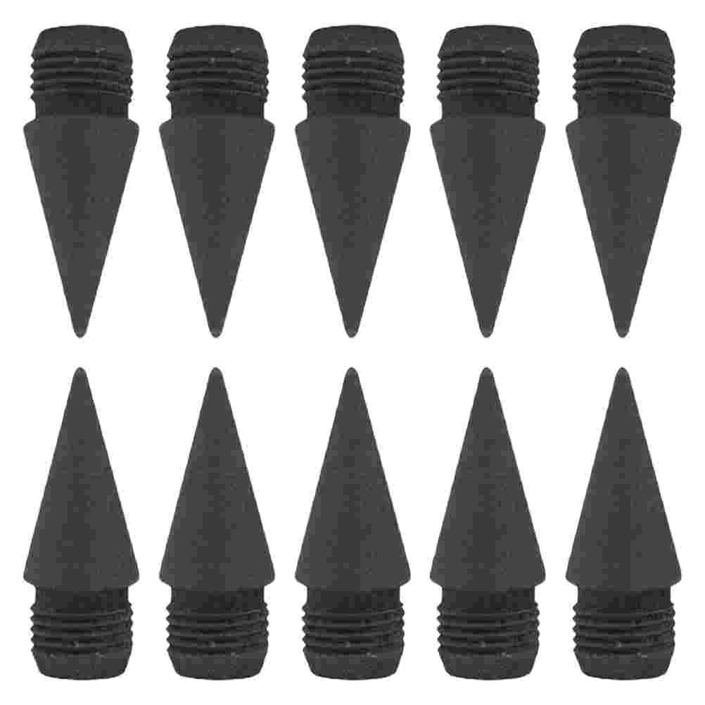 

10 Pcs Inkless Pen Replaceable Head Replacement Pencil Tip Tips Eternal Pencils Black