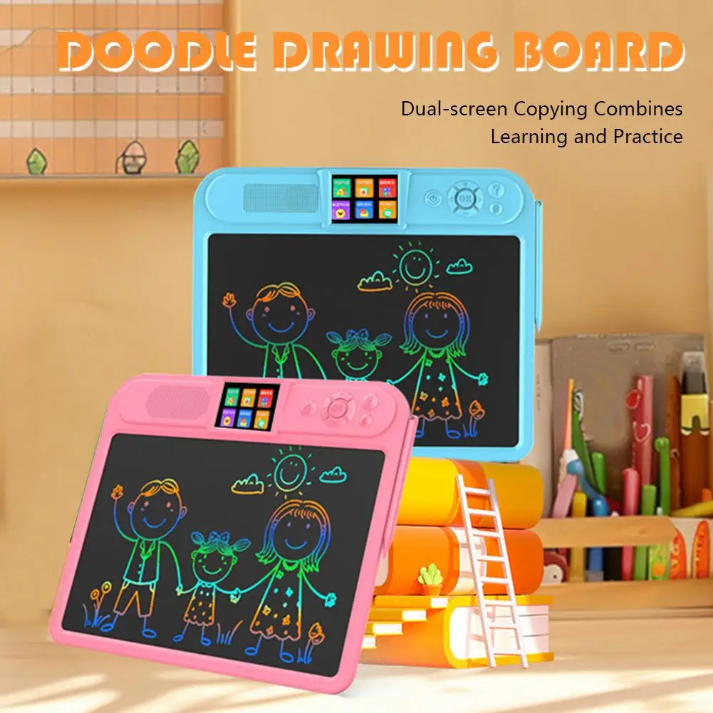 2 w 1 Mówiące Karty Edukacyjne i Tablet LCD do Pisania, Zabawka Edukacyjna do Nauki Angielskiego z Dźwiękiem, Prezent dla Dzieci, Tablica do Rysowania