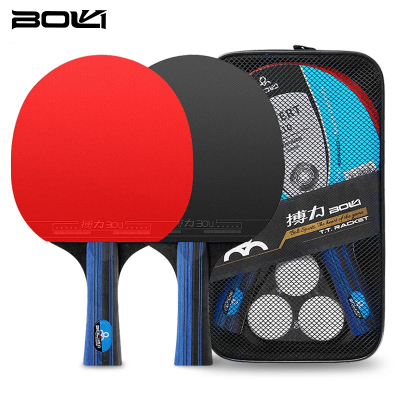 

BOLI Table Tennis Rackets Set A10 A11 Professional Training 2 Pcs Ping Pong Racket Paddle & 3 Balls with Carrying Case
