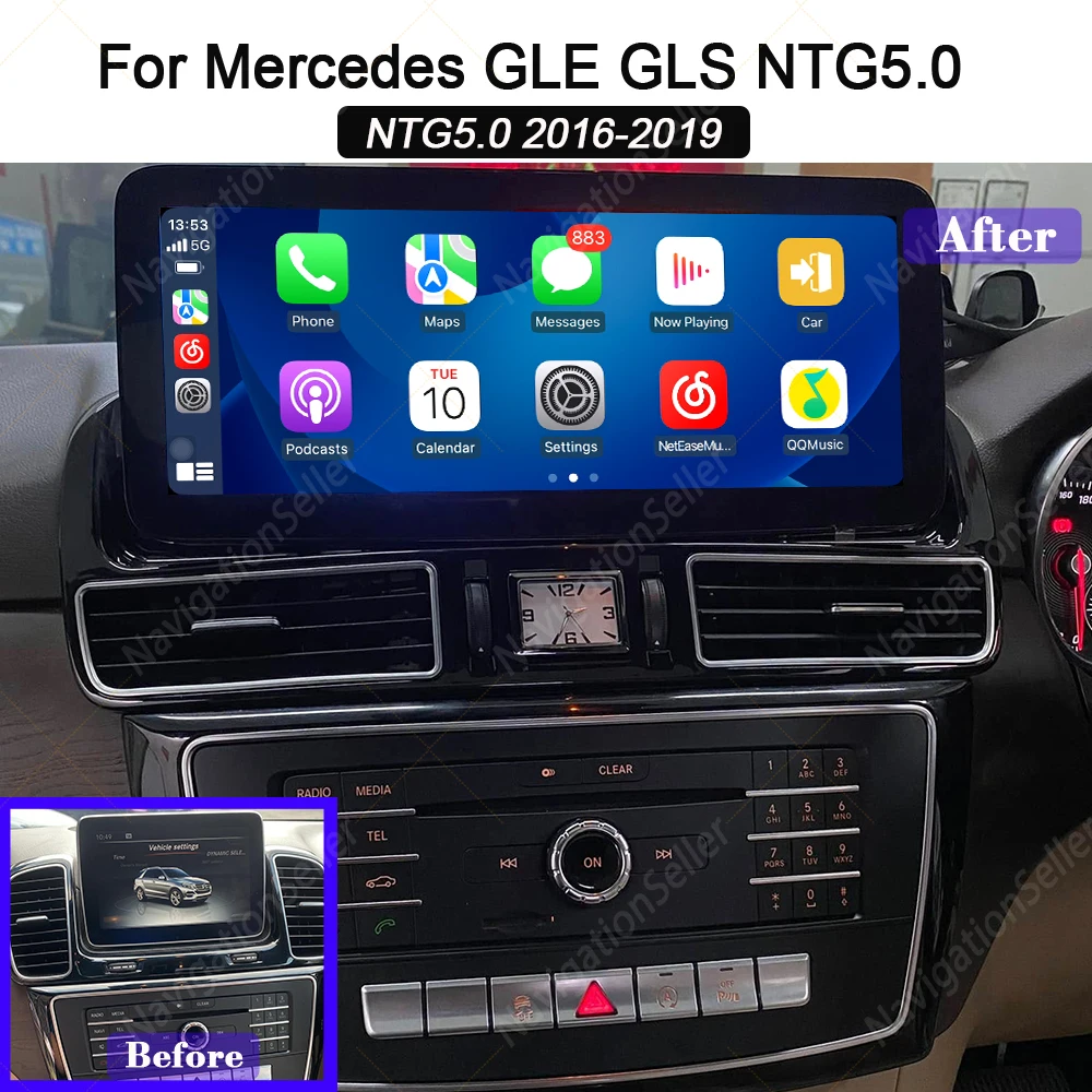 

VIGOHI Android Radio For Mercedes GLE GLS GLE350 NTG 5.0 2016-2019 Multimedia Touch Screen Apple Carplay Wireless Android Auto