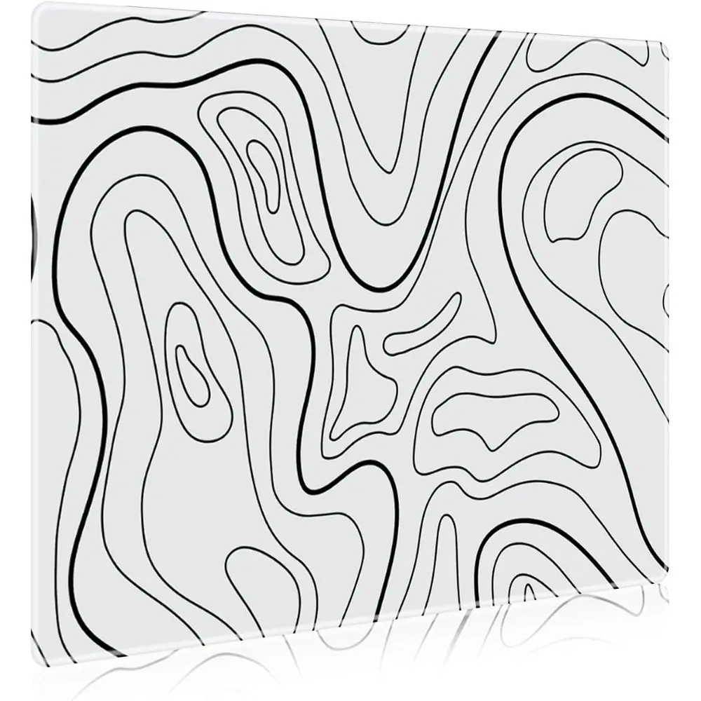 

XXL White Topographic Glass Mouse Pad with Anti-Slip Base for Enhanced Tracking and Stability