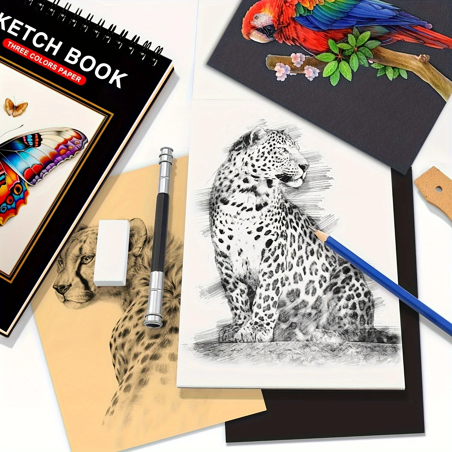 85 Pack Sketch Pencil Set, Artist\'s Advanced Sketch Art Supplies, 2 Sketchbooks