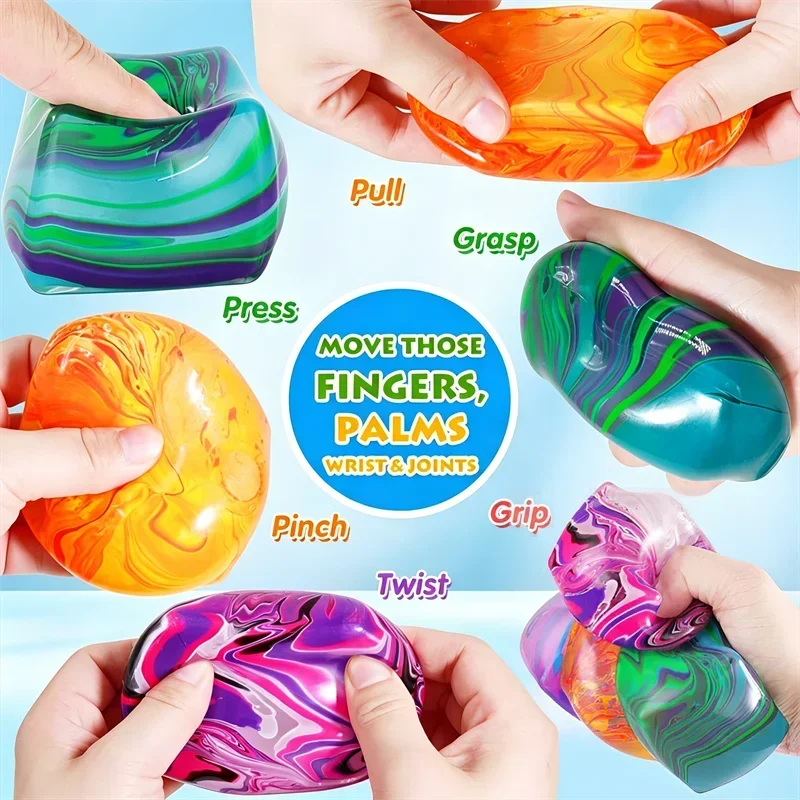 ASMR Satisfying Marble Quicksand Squeeze Toy Clear Gummy Bear Maltose Squishy Slow Rebound Fidget Toy Anxiety Relief Hand Toy