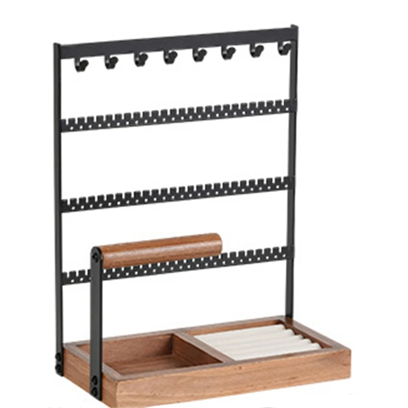 

New Earrings Rack Wooden Velvet Ring Storage Box Bracelet Necklace Jewelry Display Rack For Jewelry Storage, Fine Workmanship