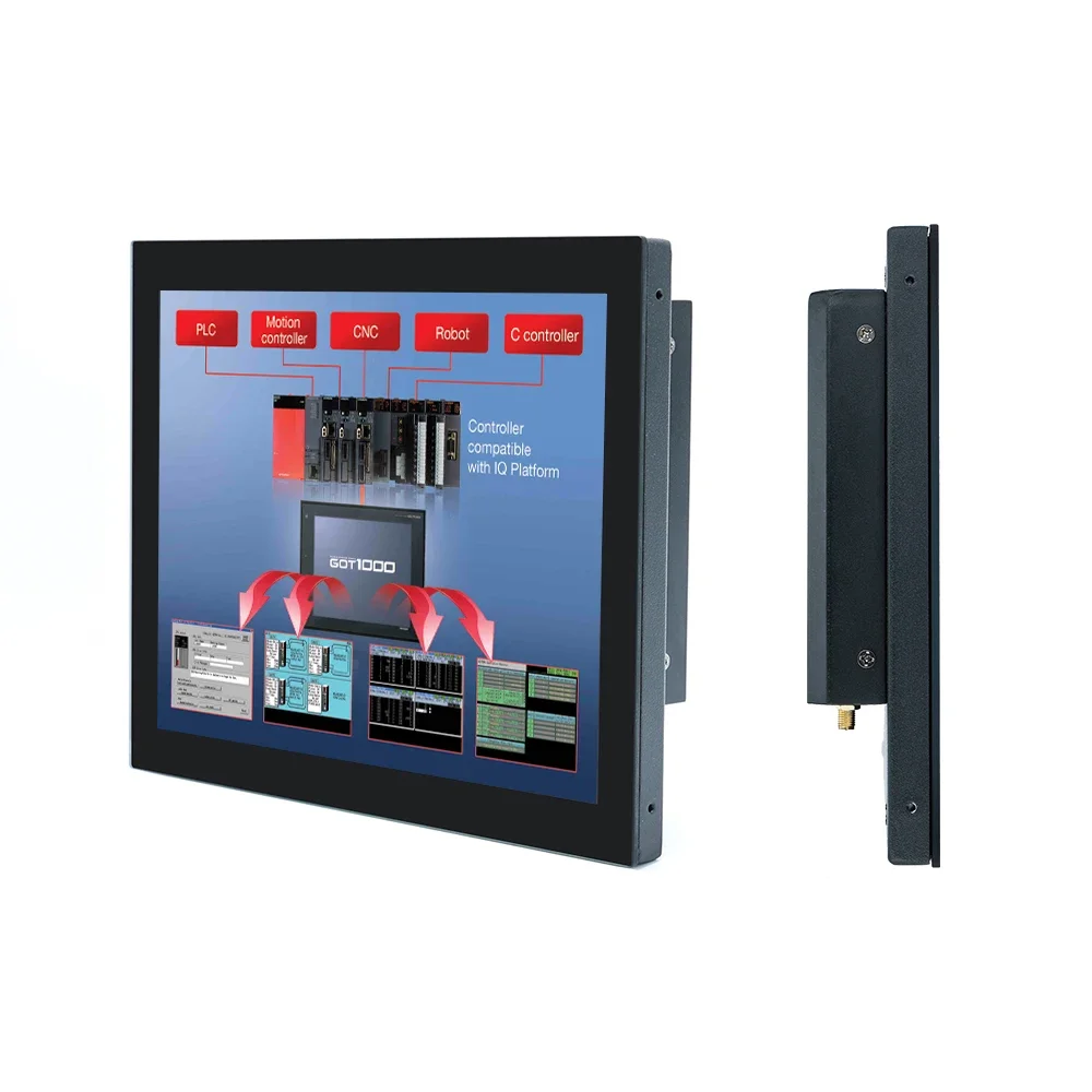 

5G WIFI Embedded 10.4 Industrial Mini Pc Pure Flat Wall Mount Capacitive Touch Screen All in One Panel Pc Industrial