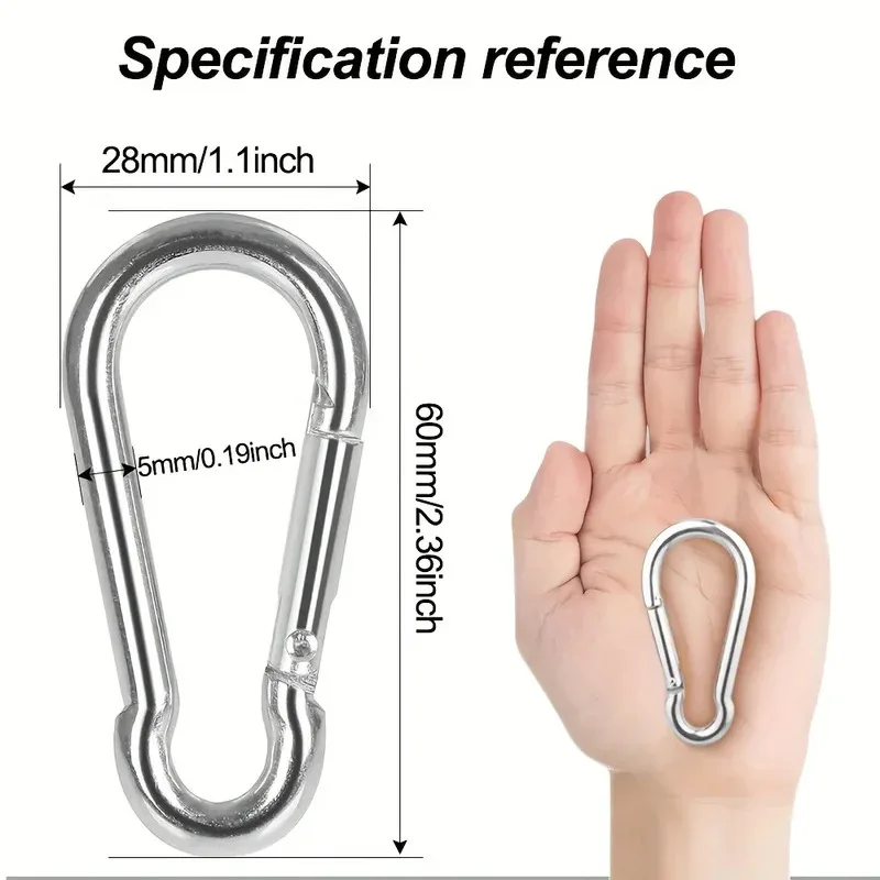 1/2/4/6/10 Piece Spring Buckle 60mm Heavy Duty Snap for Camping, Hiking and Pet Rope