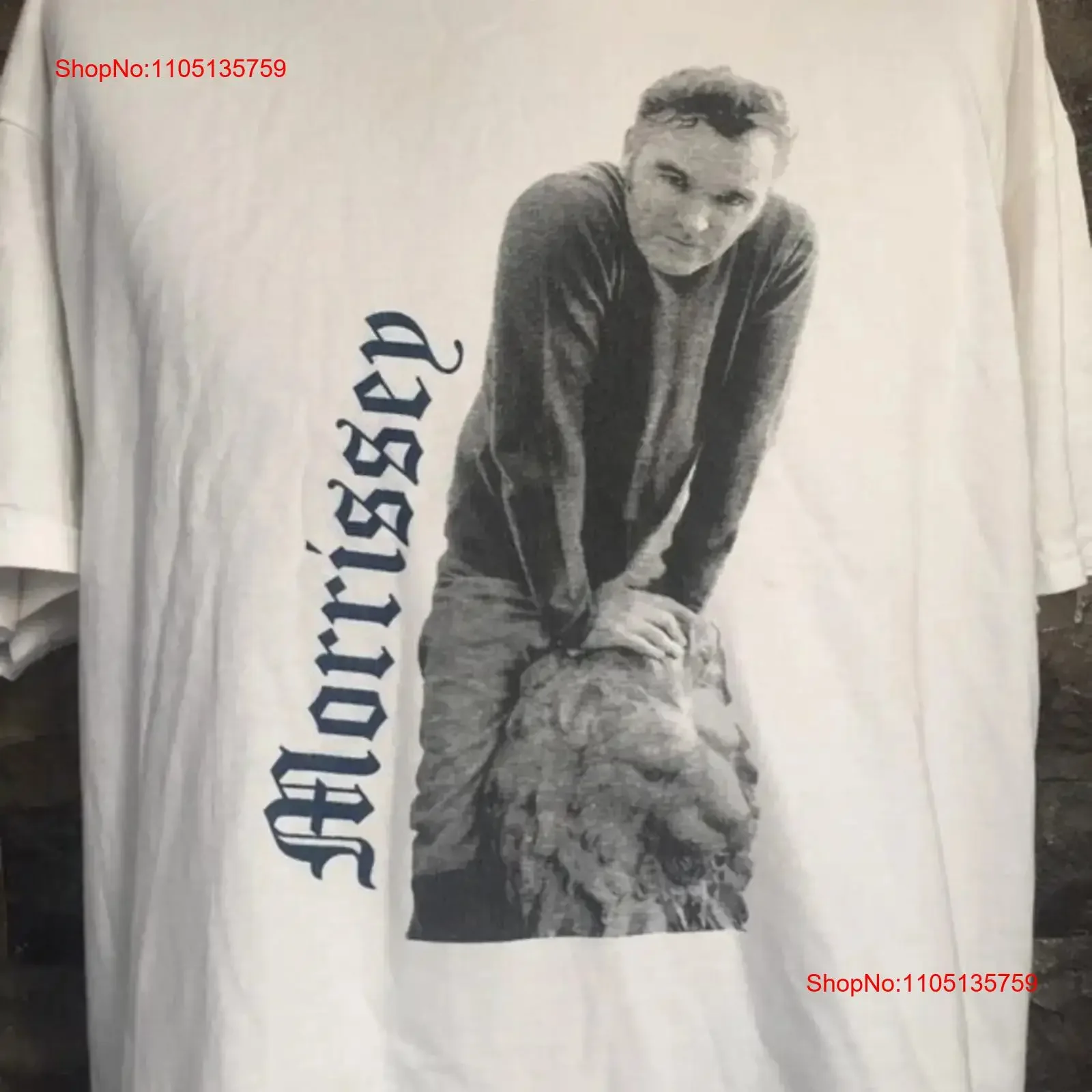 

Винтажная белая хлопковая футболка Morrissey World Tour 2002, HD117, винтажная стильная дизайнерская одежда, растянутая, стильная дизайнерская одежда
