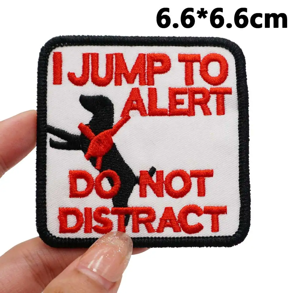 I jump to alert Tactical Embroidery Patches with Hook and Loop Backing for Backpacks Clothing military Accessories