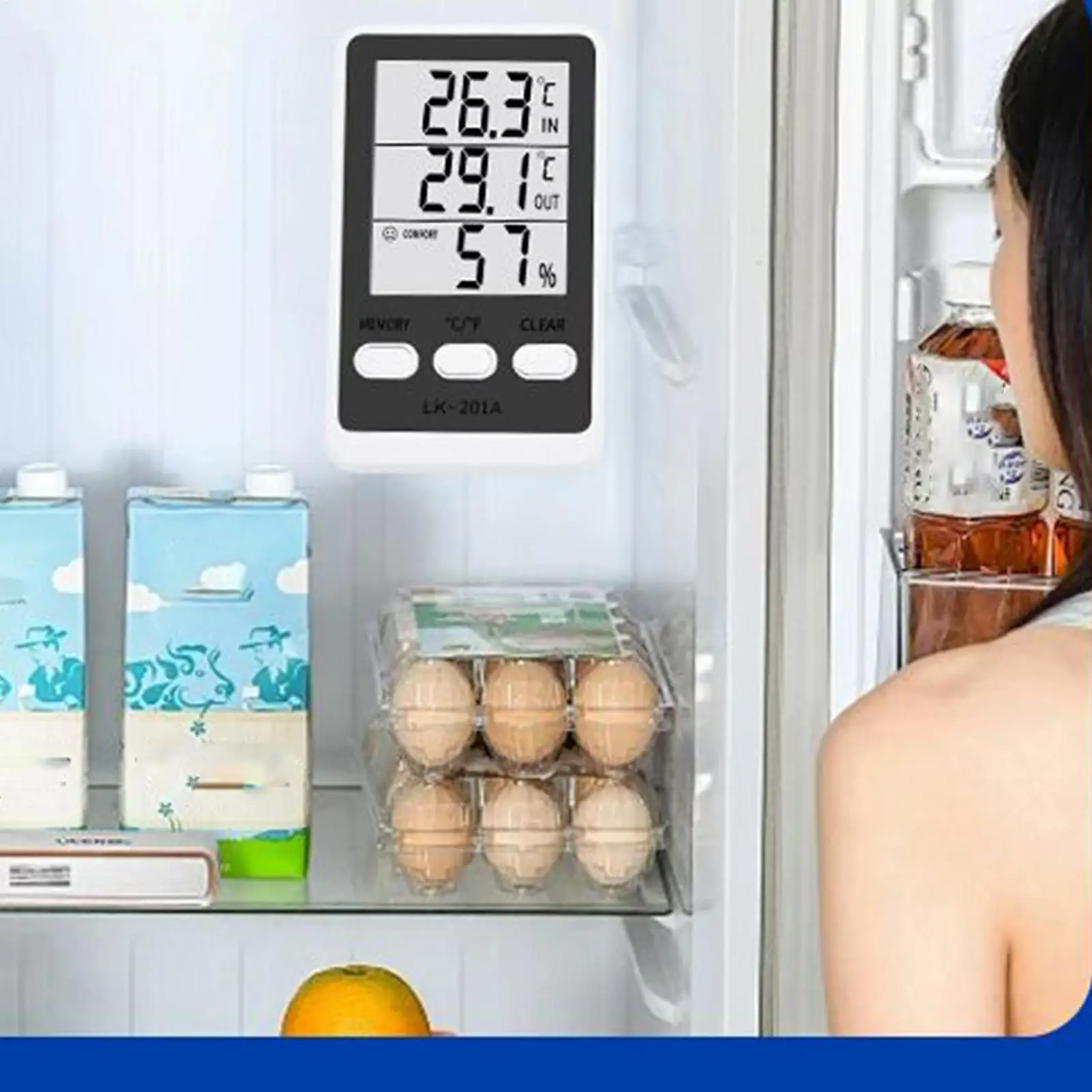 Freezer Temperature Gauge Indoor Fish Tank Hygrometer Waterproof Fish Tank Hygrometer For Food Storage Warehouse Catering