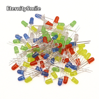 100/500pcs 5 Value 5mm 3mm 5 Farbe Red Green Yellow Blue White Round Bright Light LED Diode Lampe Sortiment Kit Diy Electronics