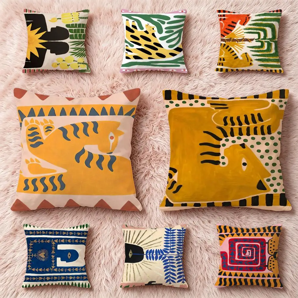 Pattern Ancient Egypt TigerS Cushion Cover Pillow Short Plush Pillow Cute Simple Style For Living Room Bedroom Birthday Gift