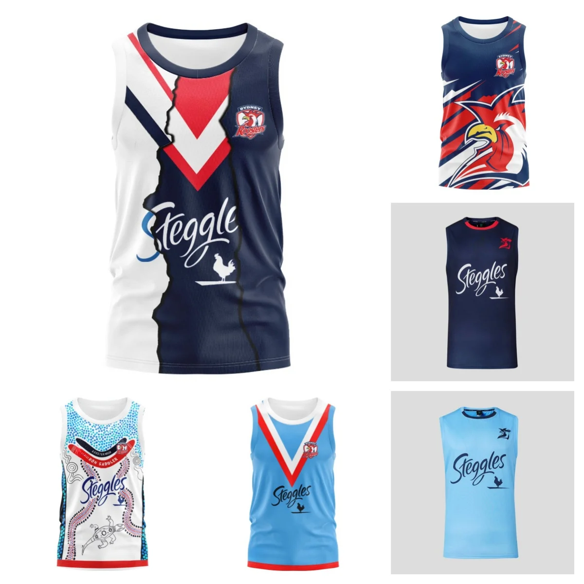 VEST Sydney Rooster League style rugby team's home jersey for the 2018 season(Custom name and number )