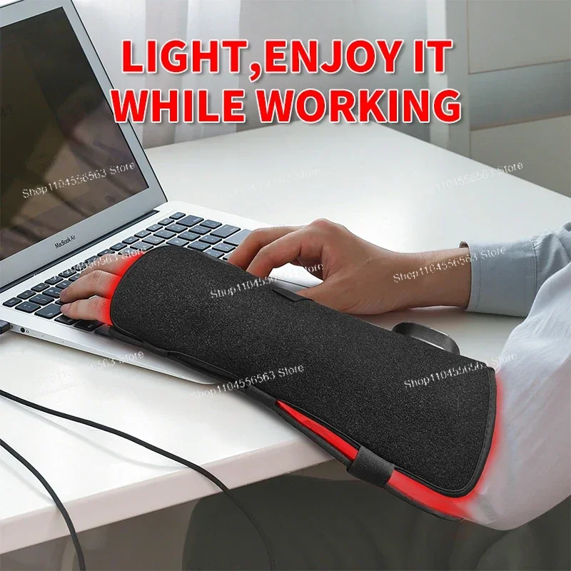 660nm 880nm Near Infrared Light Red Light Therapy Device for Leg& Arm Pain Relief Elbow Brace Heating Warm Fitness Muscle Relief