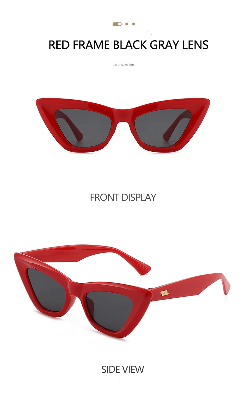 Neue Damen-Sonnenbrille mit Katzenohrenrahmen, prahlen Sie einen Vintage- und eleganten Stil. Die Katzenohr-Silhouette hilft, die Gesichtskonturen zu flachen 5262 – Detail 14