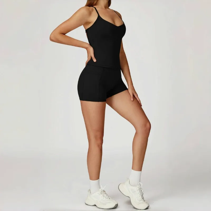 

2-Piece Women's Fashion Yoga Set Beautiful Back Slimming Naked Comfort Set Outdoor Sports Running Fitness Leisure Set