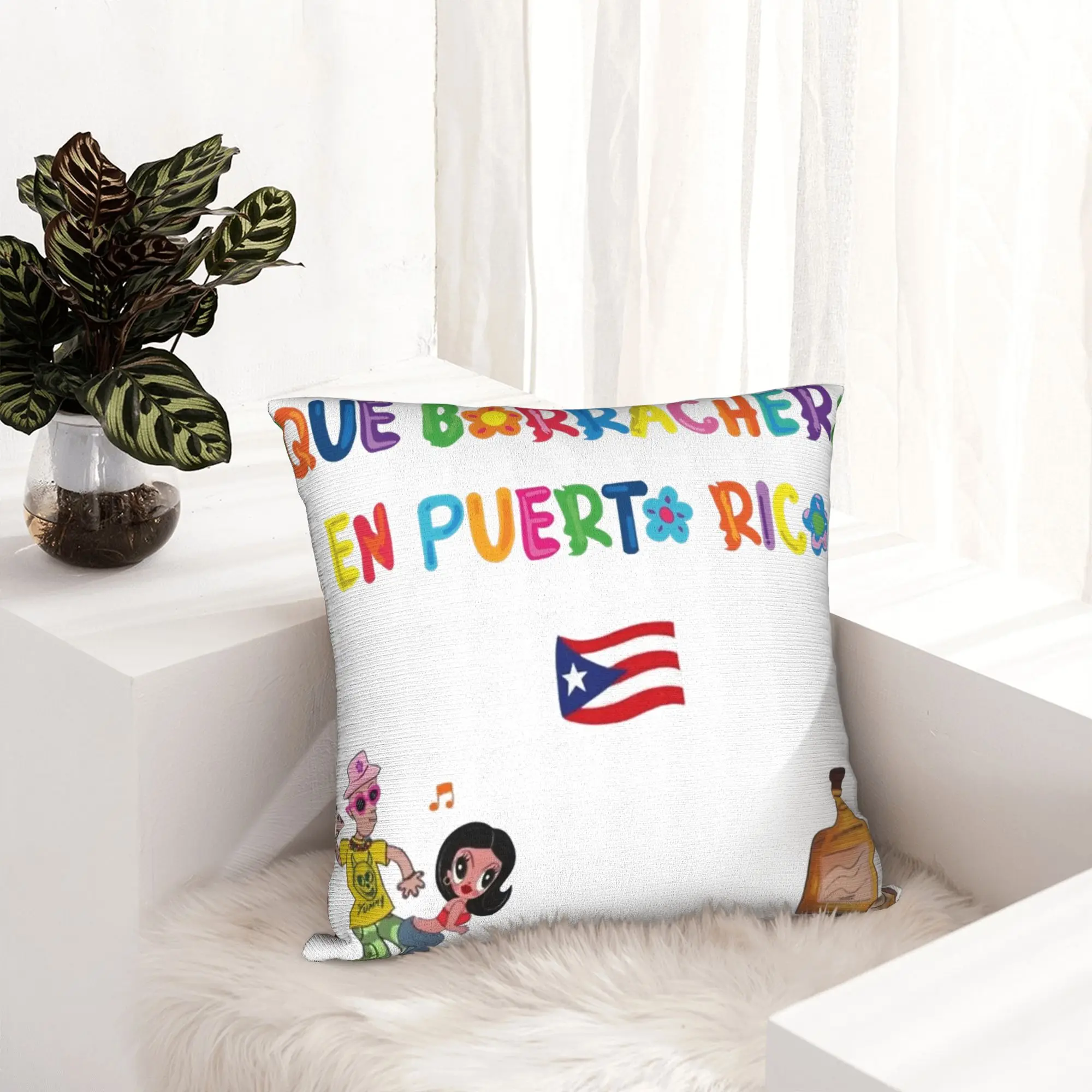 DANAMOS LA AMISTAD Karol G Lyrics Pillowcase Printing Fabric Cushion Cover Decorative  Throw Pillow Case Cover Home 45*45cm
