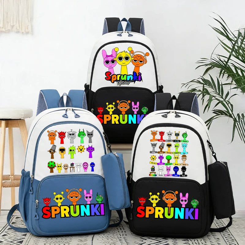 

2pcs Sprunkis Large Capacity Backpacks Pencil Bag Set Games Cartoons Printed Schoolbag Pen Bag Storage Bags Boys Cute Vogue Gift