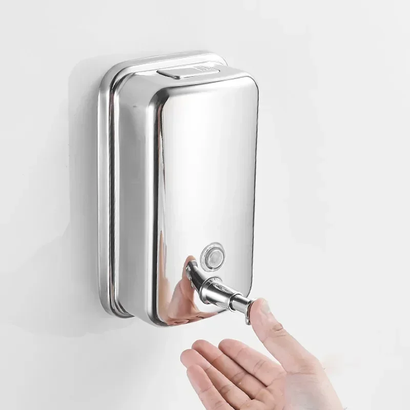 Bathroom Manual Soap Dispenser Stainless Steel Dish Soap Wall Mounted Leakproof Bathroom Soap 500ml 800ml 1000ml 1200ml