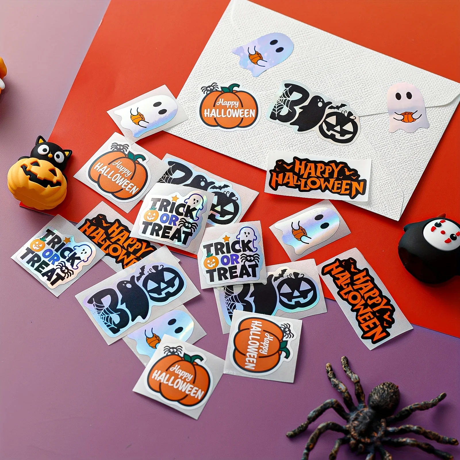 

Halloween Decoration Stickers Humorous and Funny | Envelope Greeting Card | Gift Packaging Adhesive Stickers 120PCs/Roll
