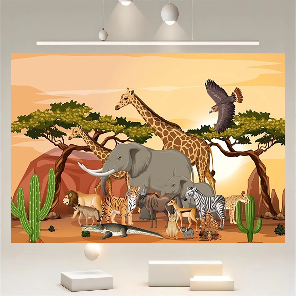 Jungle Survivor Animal Backdrop Party Photo Forest Background Kids Children Newborn Happy Birthday Baby Shower Decorations