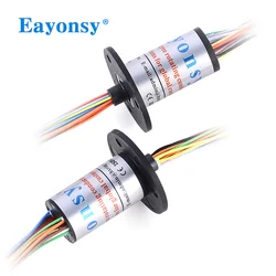 Miniature cap slip ring AC 240V 300RPM OD22 mm, 6 to 56 wires, each wire 2A, 360 degree rotary joint electrified without winding