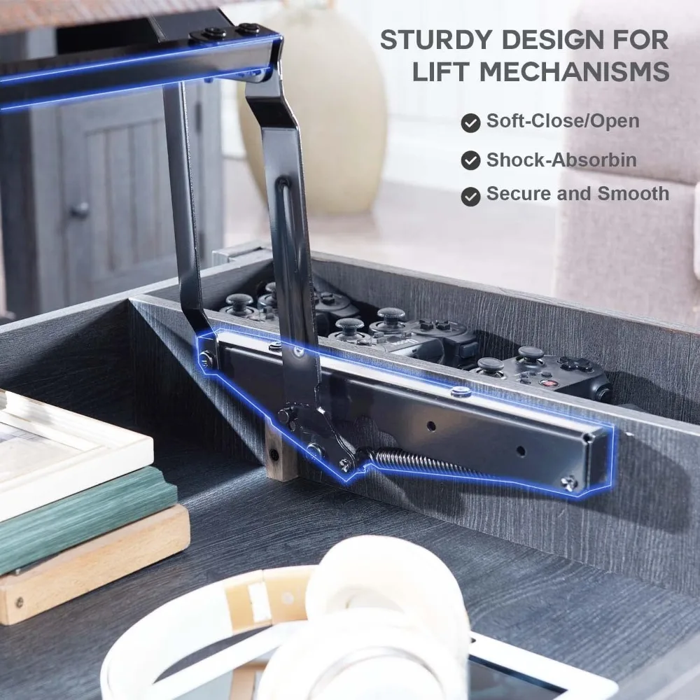 48 طاولة قهوة مرتفعة، مزرعة مع باب تخزين حبوب منزلق، طاولة مركزية خشبية ريفية مع مساحة تخزين مزدوجة