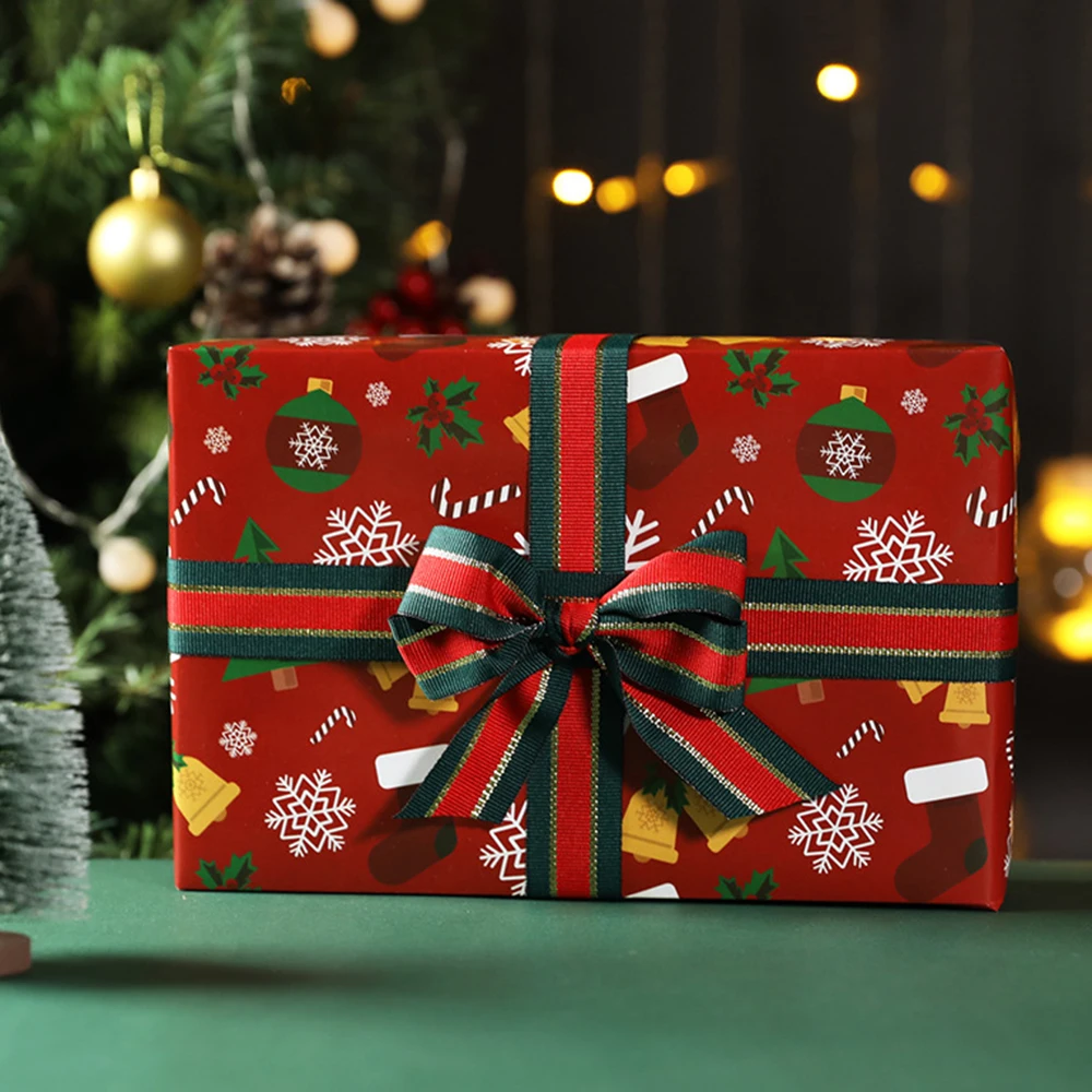 New Christmas Packaging Paper Christmas Tree Gift Wrapping Paper Santa Claus Gift Packing Decor DIY Craft Paper