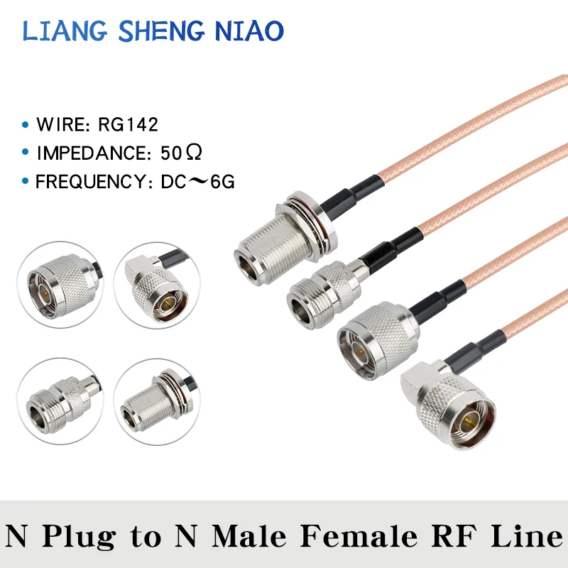 1 PCS RG142 Double Shielded Cable L16 N Male Plug To L16 N Male Plug Connector RF Coaxial Pigtail Jumper Adapter Straight New