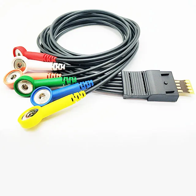 Compatible Schiller MT101/MT102 6 Leads TPU Holter ec g Cable with Snap Type