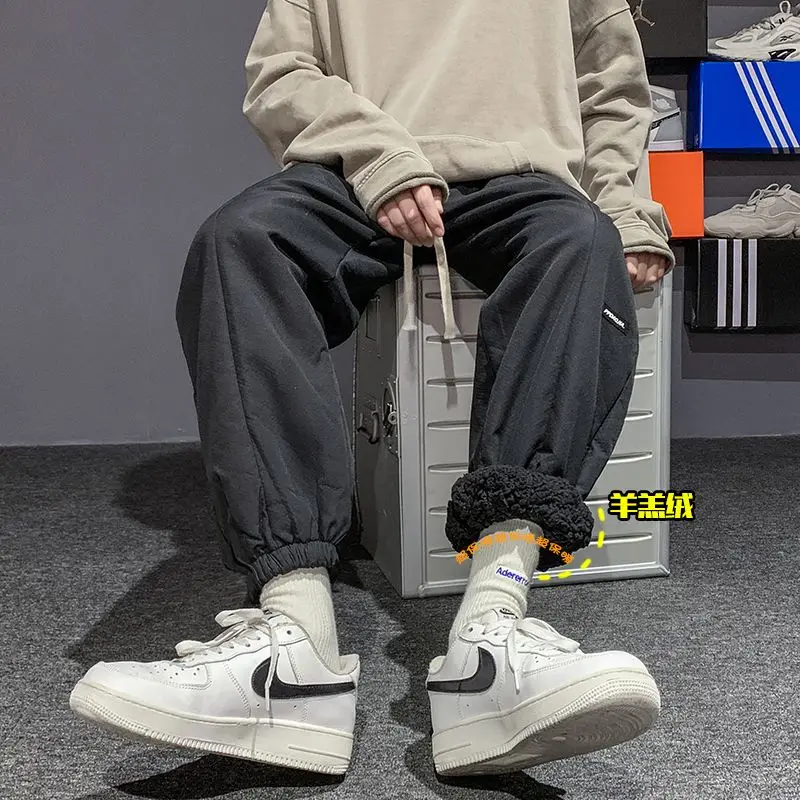 الشتاء الرجال أفخم المخملية سميكة السراويل السفر في الهواء الطلق يندبروف السراويل تنفس الصوف الدافئة المشي لمسافات طويلة الضلع الساق السراويل