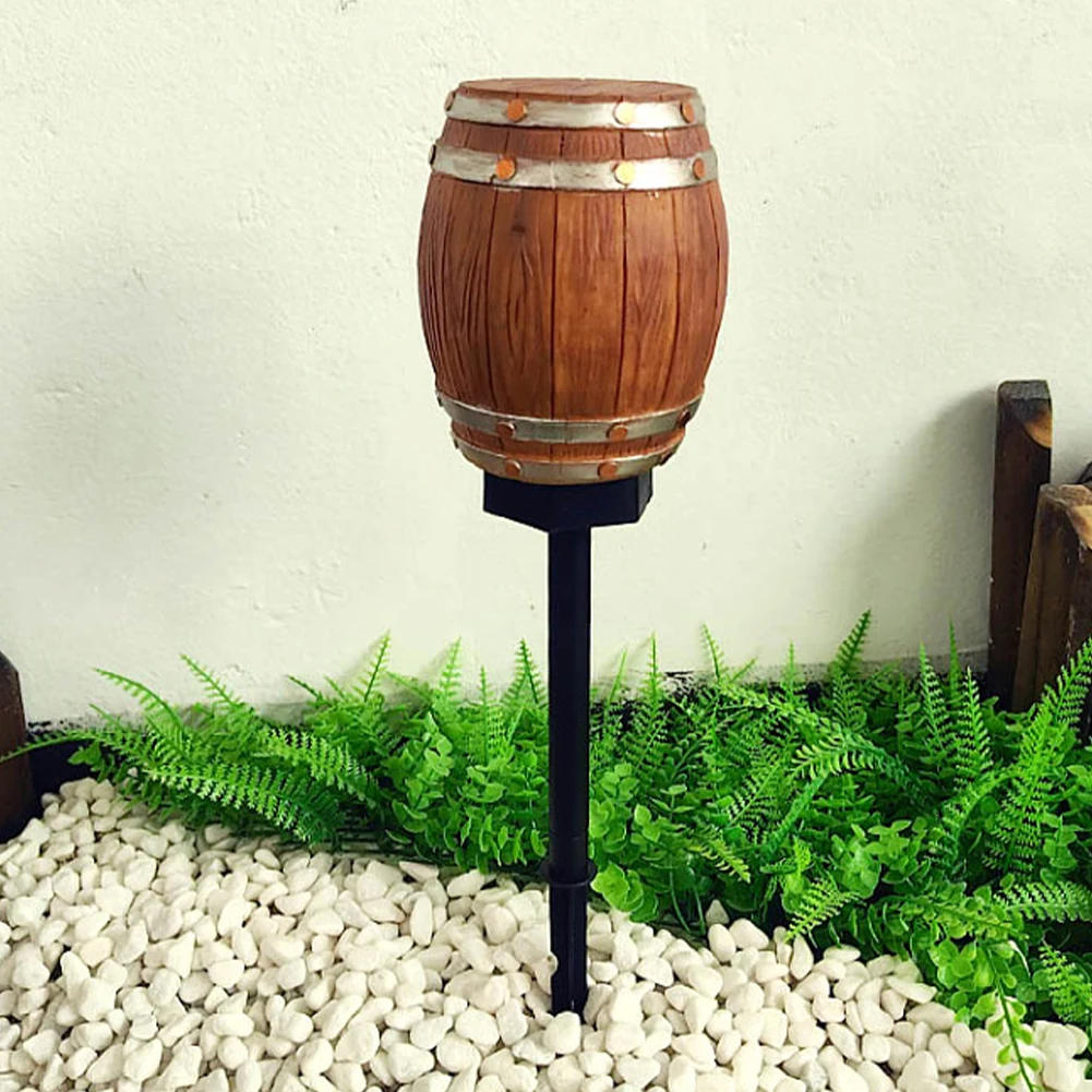 Wine Barrel Solar Stake Luz Ornamento, Lâmpada LED Decorativa, Floor Light, Jardim ao ar livre e Yard Party Decor