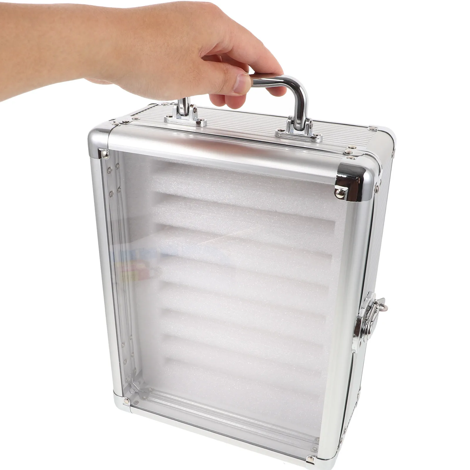 

Metal Phone Storage Box Multi-Slot Organizer With Handle For School Office Classroom Mobile Phone Holder Cabinet