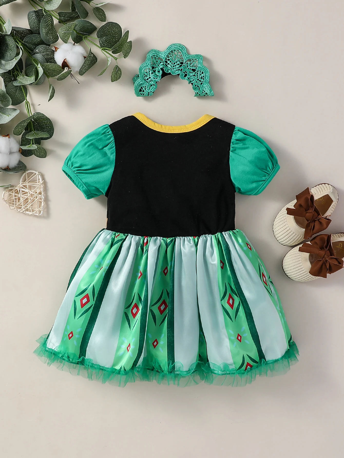 2024 Fashion 2PCS New Cute Baby Girls Princess Dress For Summer European and American style Clothes+Headband